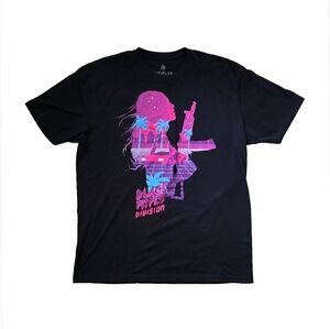 Black Rifle Division Graphic T-Shirt Men’s XL Vaporwave Retro Neon